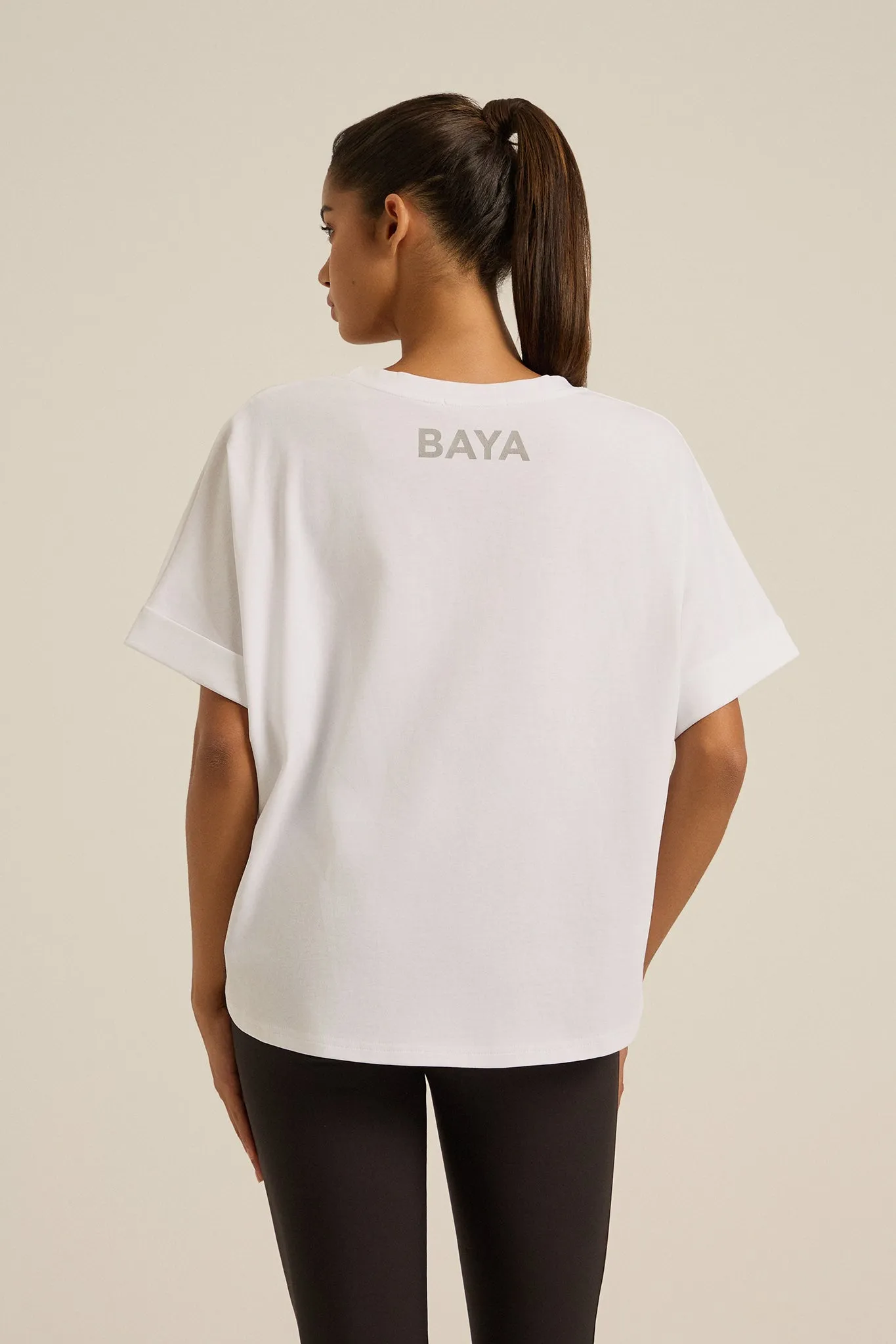 Αθλητική μπλούζα BASIC με logo στο πίσω μέρος | Λευκό