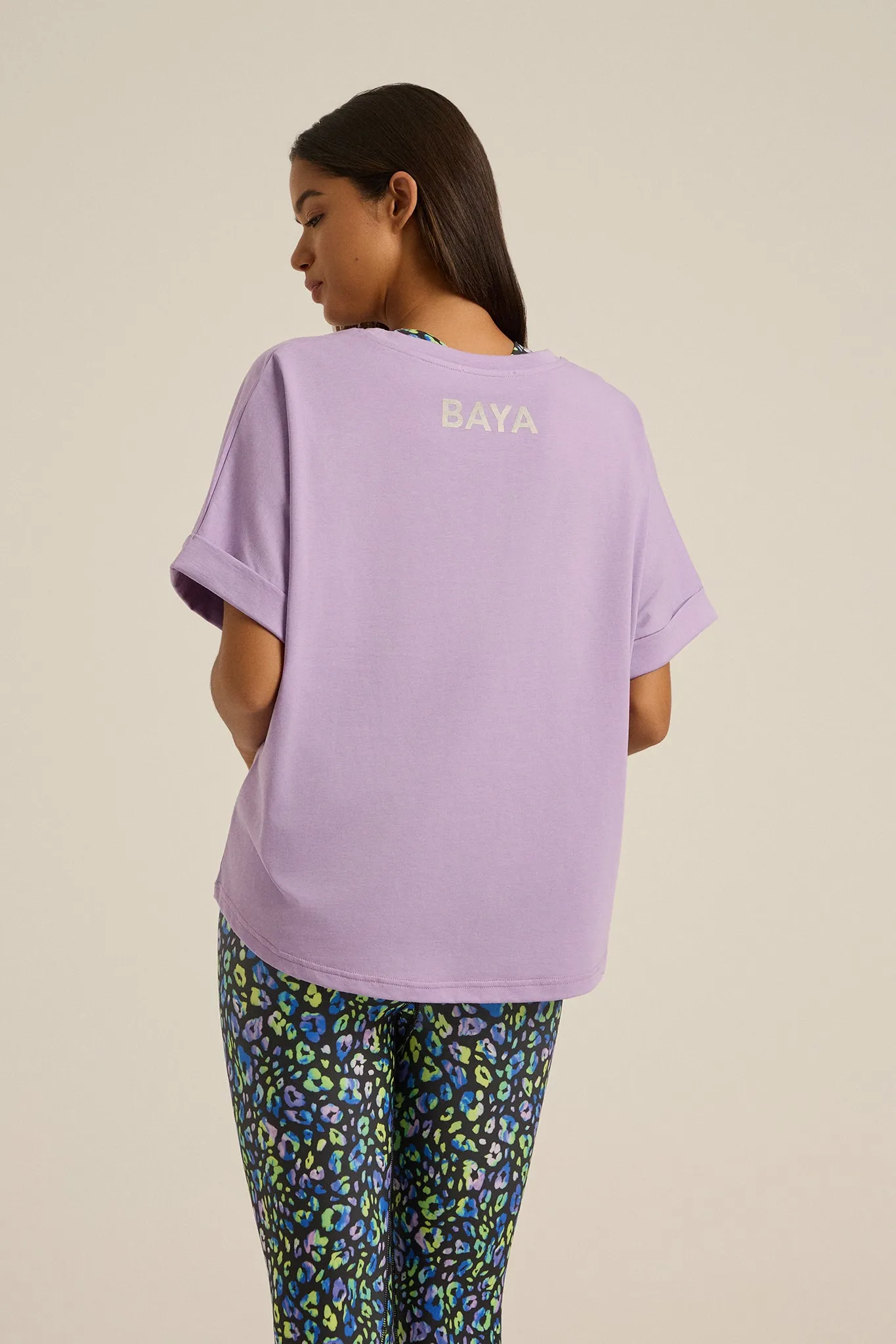 Αθλητική μπλούζα BASIC με logo στο πίσω μέρος | Lilac