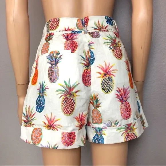 🍍 J. Crew, Piña Colada Ratti Painted Pineapple Linen Shorts