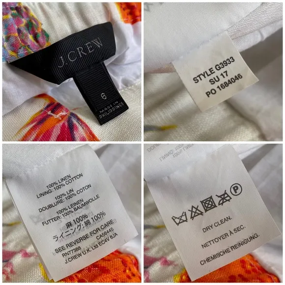 🍍 J. Crew, Piña Colada Ratti Painted Pineapple Linen Shorts