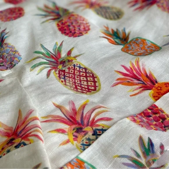 🍍 J. Crew, Piña Colada Ratti Painted Pineapple Linen Shorts