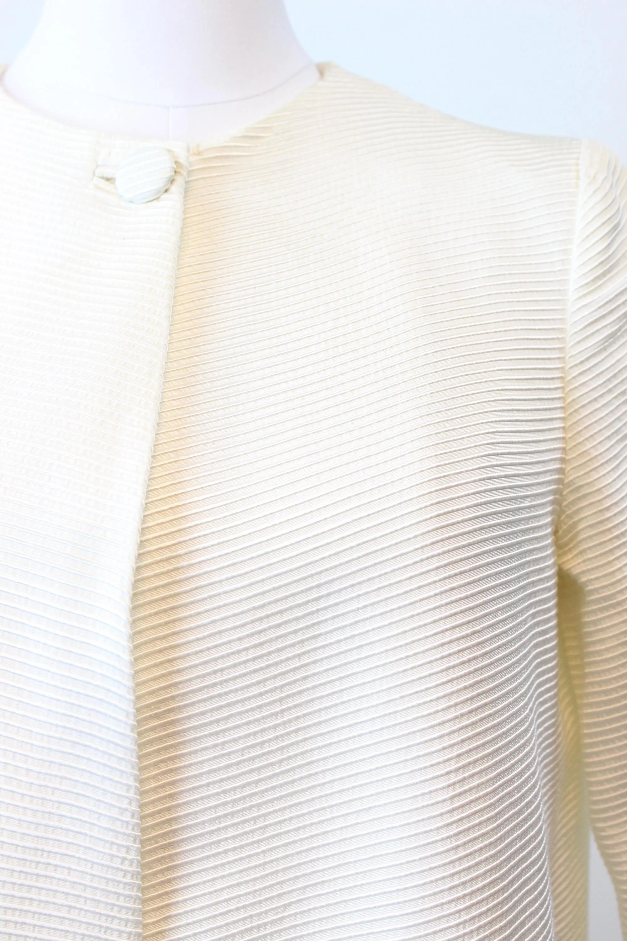 1980s PAULINE TRIGERE white ribbed coat small medium | new spring summer