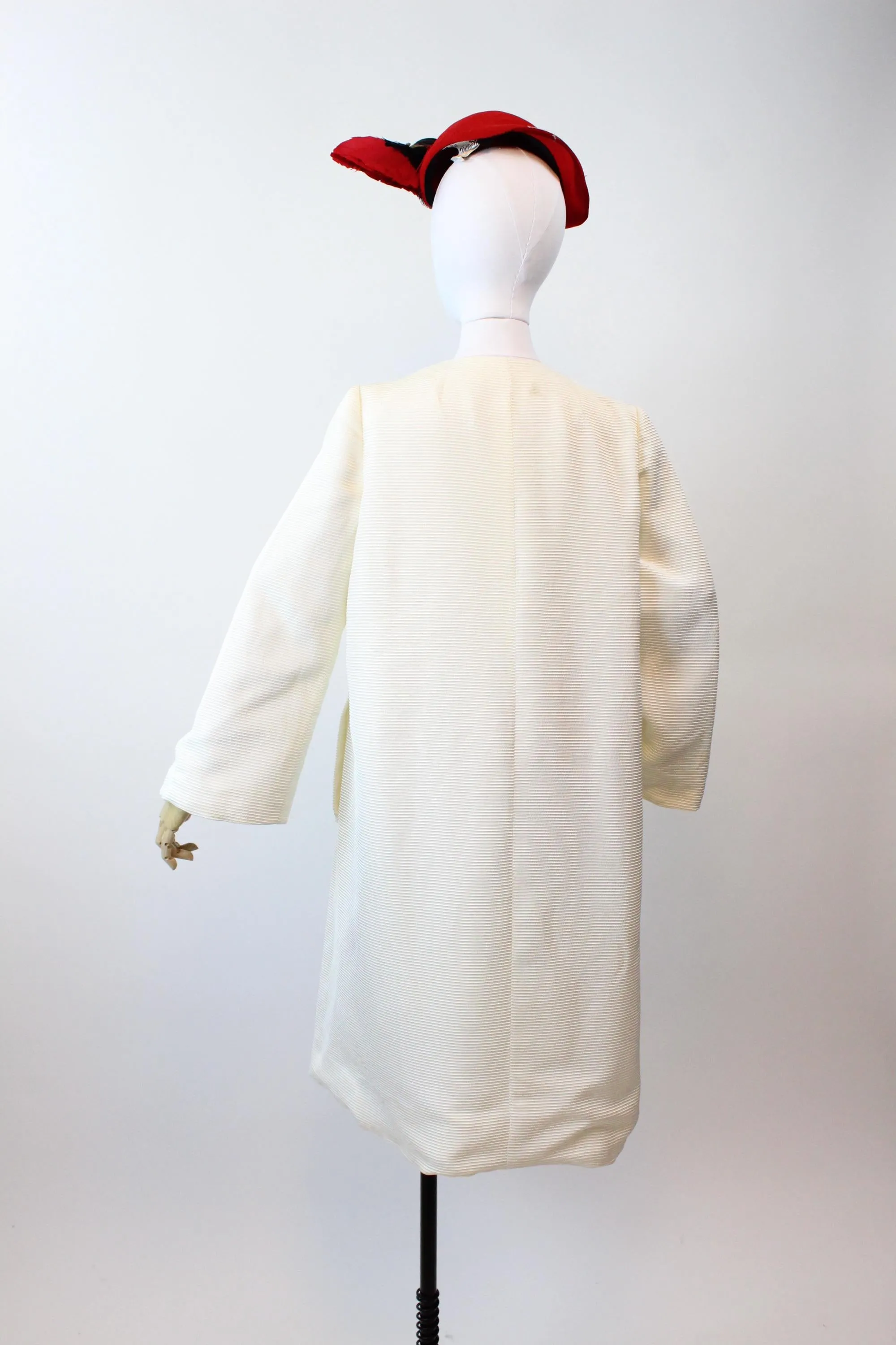 1980s PAULINE TRIGERE white ribbed coat small medium | new spring summer