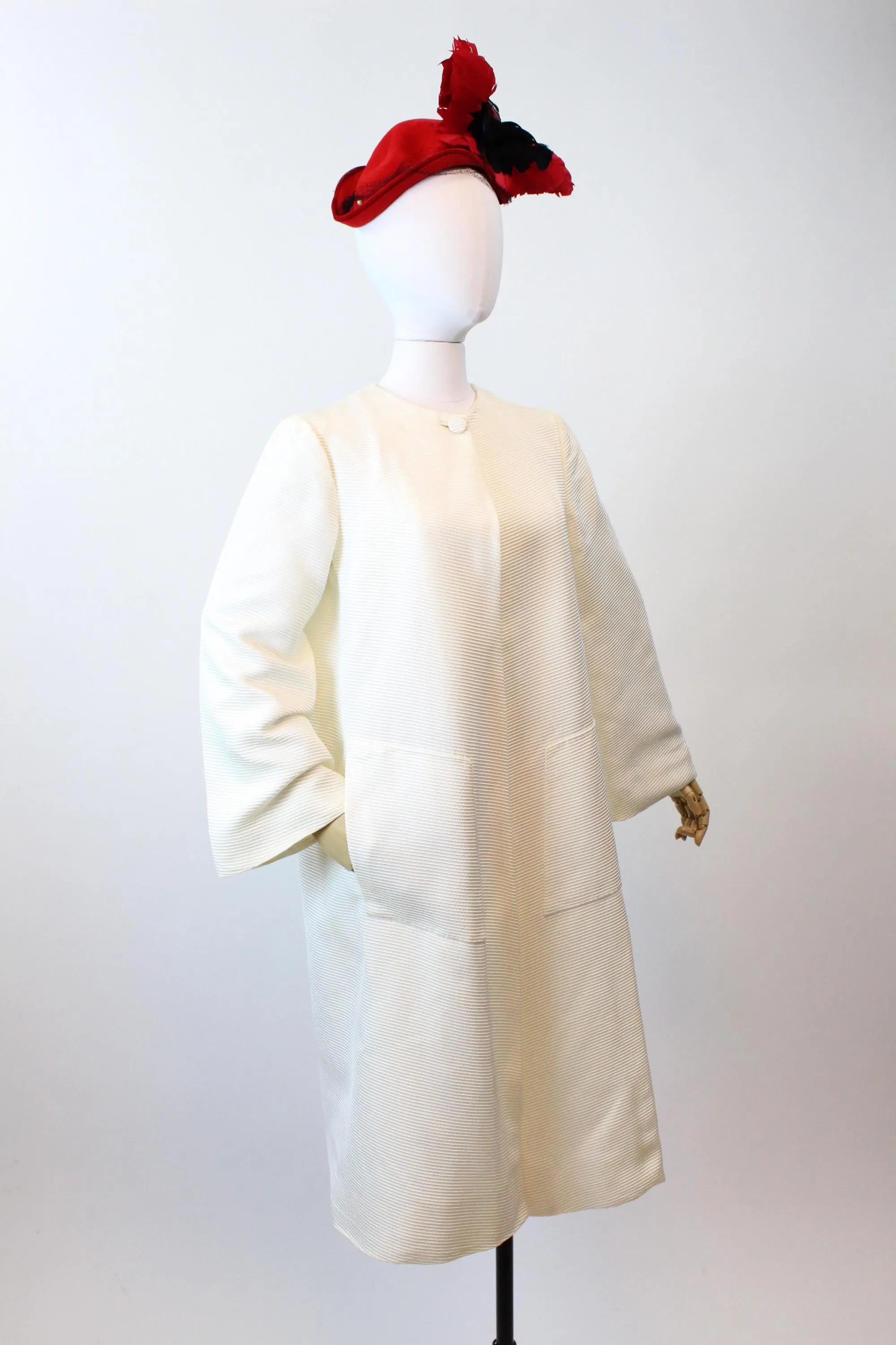 1980s PAULINE TRIGERE white ribbed coat small medium | new spring summer