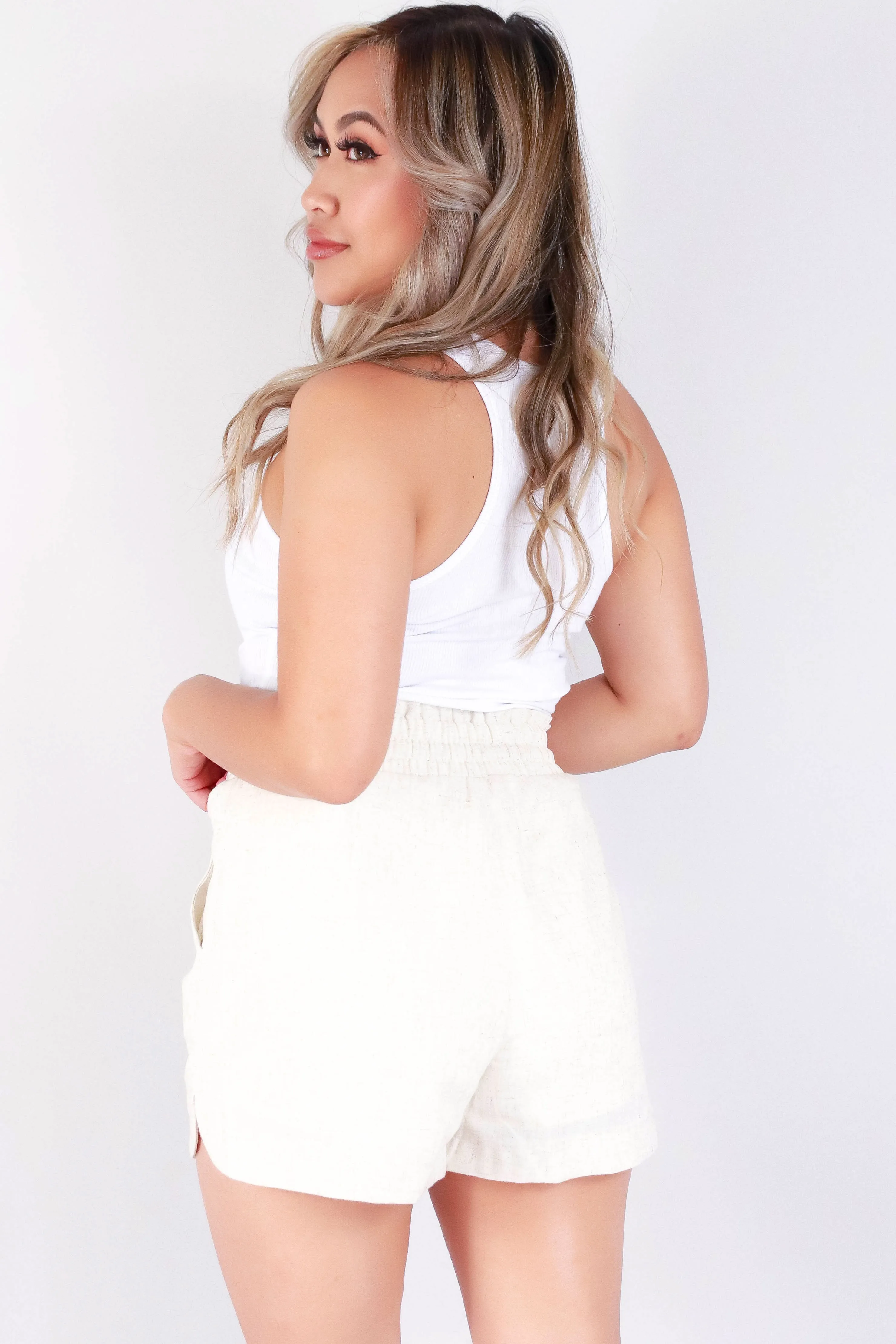2 POCKET LINEN SHORTS