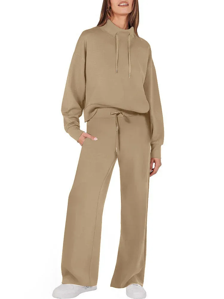 2024 Women's 2 Piece Outfits Sweatsuit Set Drawstring Sweatshirt Lounge Set(BUY 2 FREE SHIPPING)