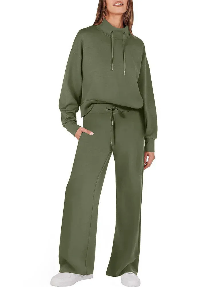 2024 Women's 2 Piece Outfits Sweatsuit Set Drawstring Sweatshirt Lounge Set(BUY 2 FREE SHIPPING)