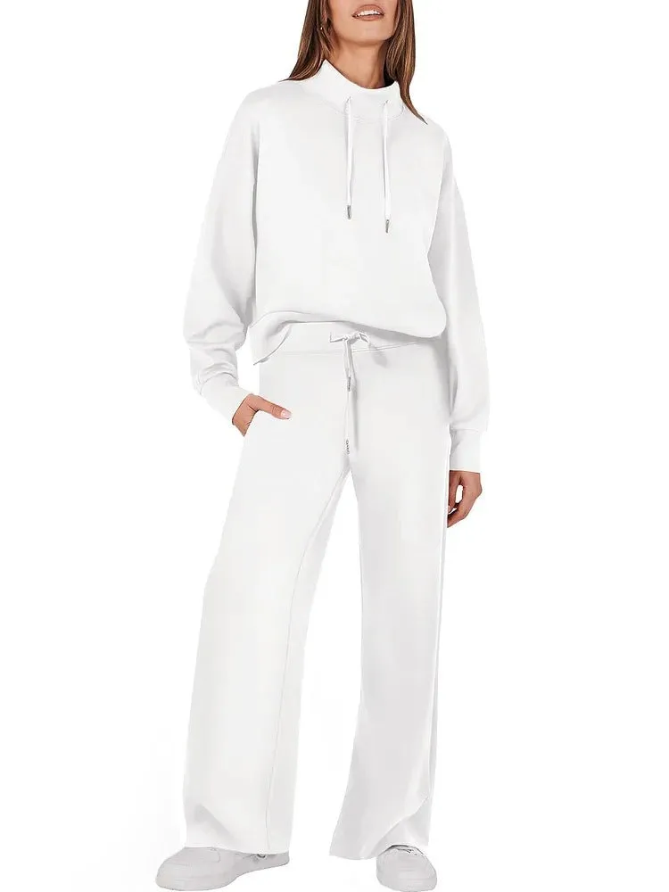 2024 Women's 2 Piece Outfits Sweatsuit Set Drawstring Sweatshirt Lounge Set(BUY 2 FREE SHIPPING)