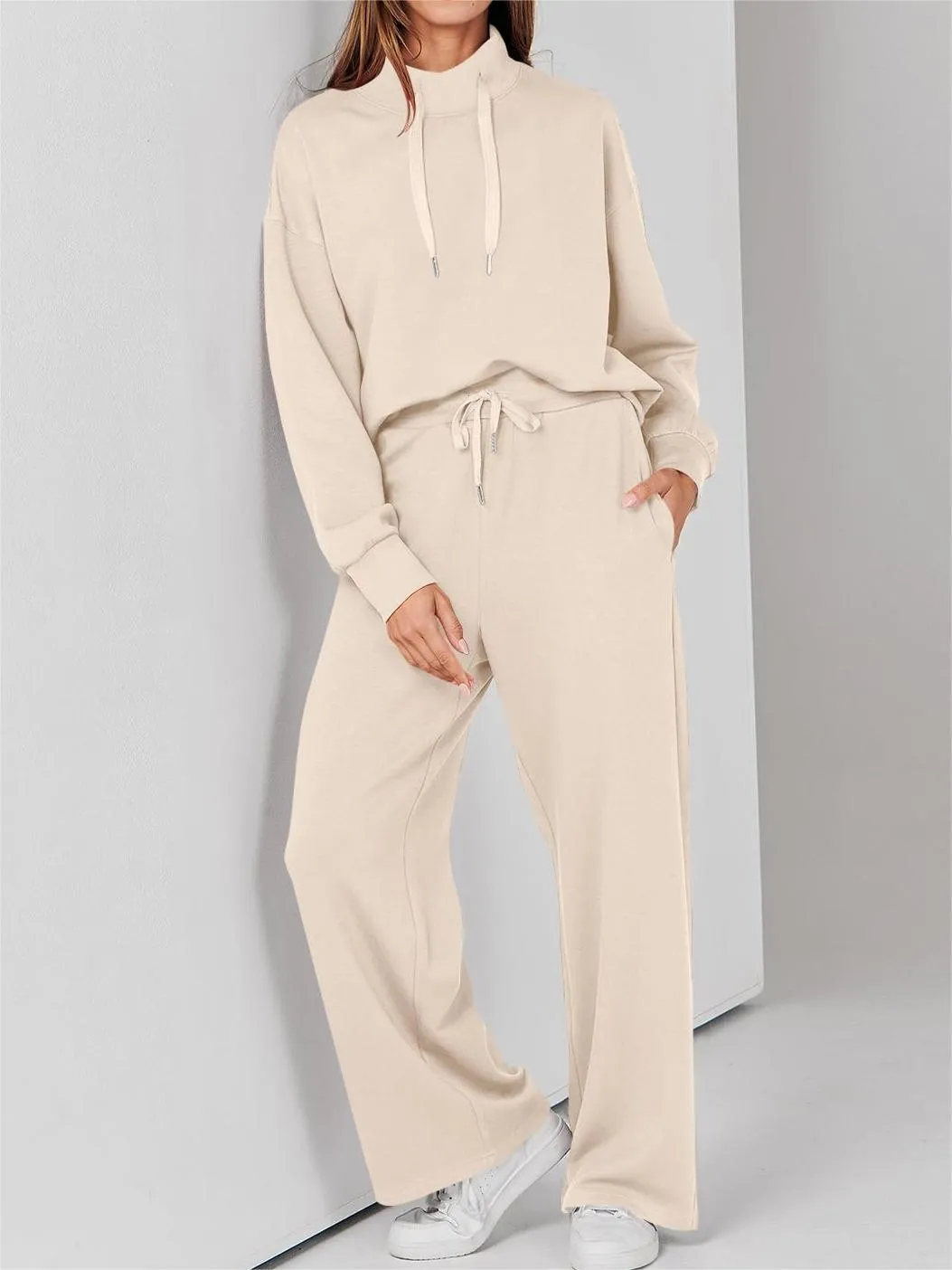 2024 Women's 2 Piece Outfits Sweatsuit Set Drawstring Sweatshirt Lounge Set(BUY 2 FREE SHIPPING)