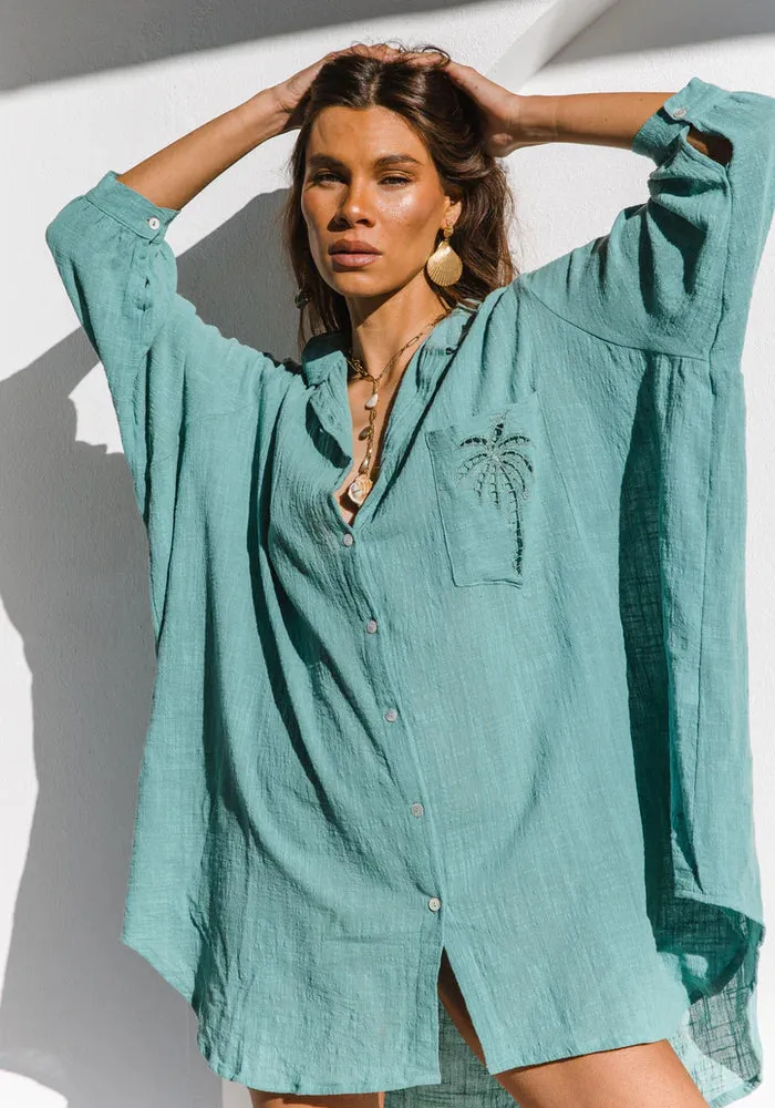 3 Palms Shirtdress Sea Green