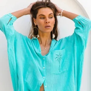3 Palms Shirtdress Turquoise