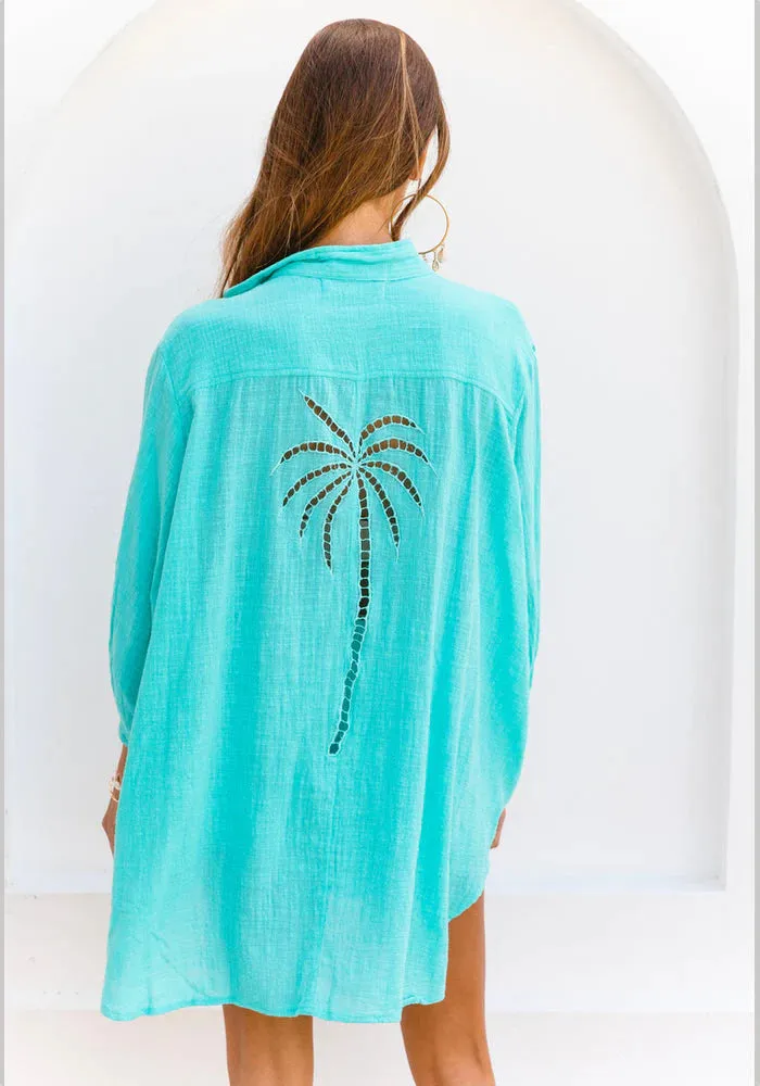 3 Palms Shirtdress Turquoise