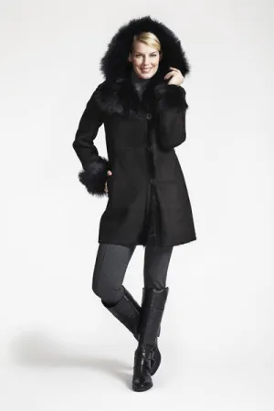 #378 Fitted Shearling Topper Toscana Hood and cuffs  Special order only