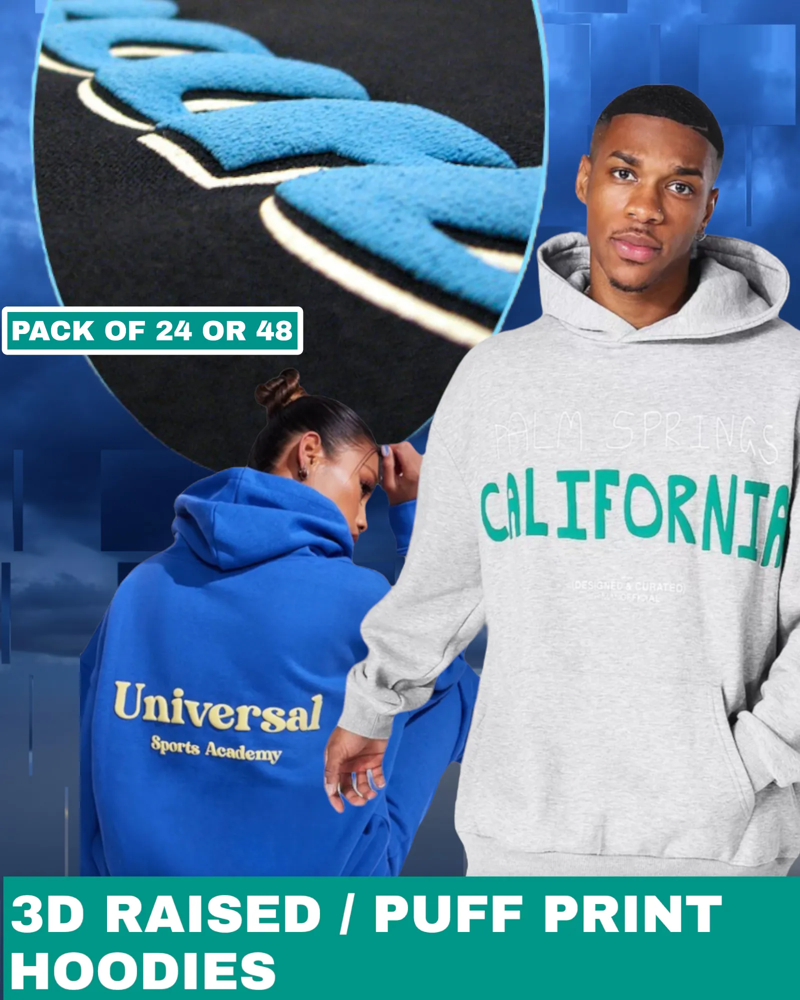 3D Puff Printed Sweatshirts & Hoodies