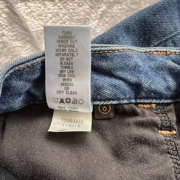 7 For All Mankind Women's Slim Boyfriend Jeans Dark Wash Blue Size 26​​​​