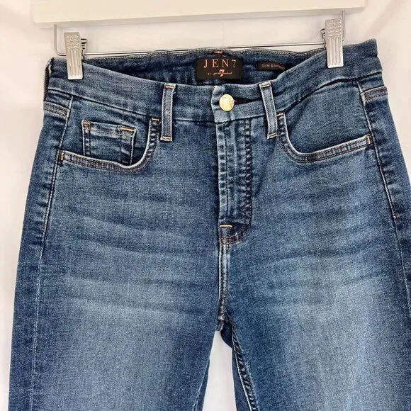 7 For All Mankind Women's Slim Boyfriend Jeans Dark Wash Blue Size 26​​​​