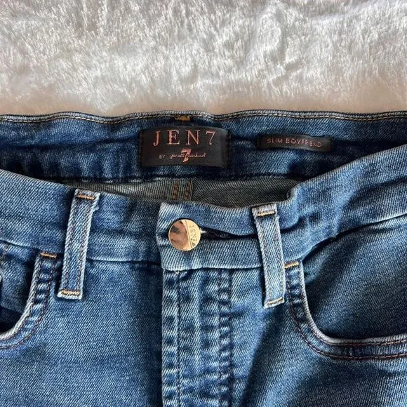 7 For All Mankind Women's Slim Boyfriend Jeans Dark Wash Blue Size 26​​​​