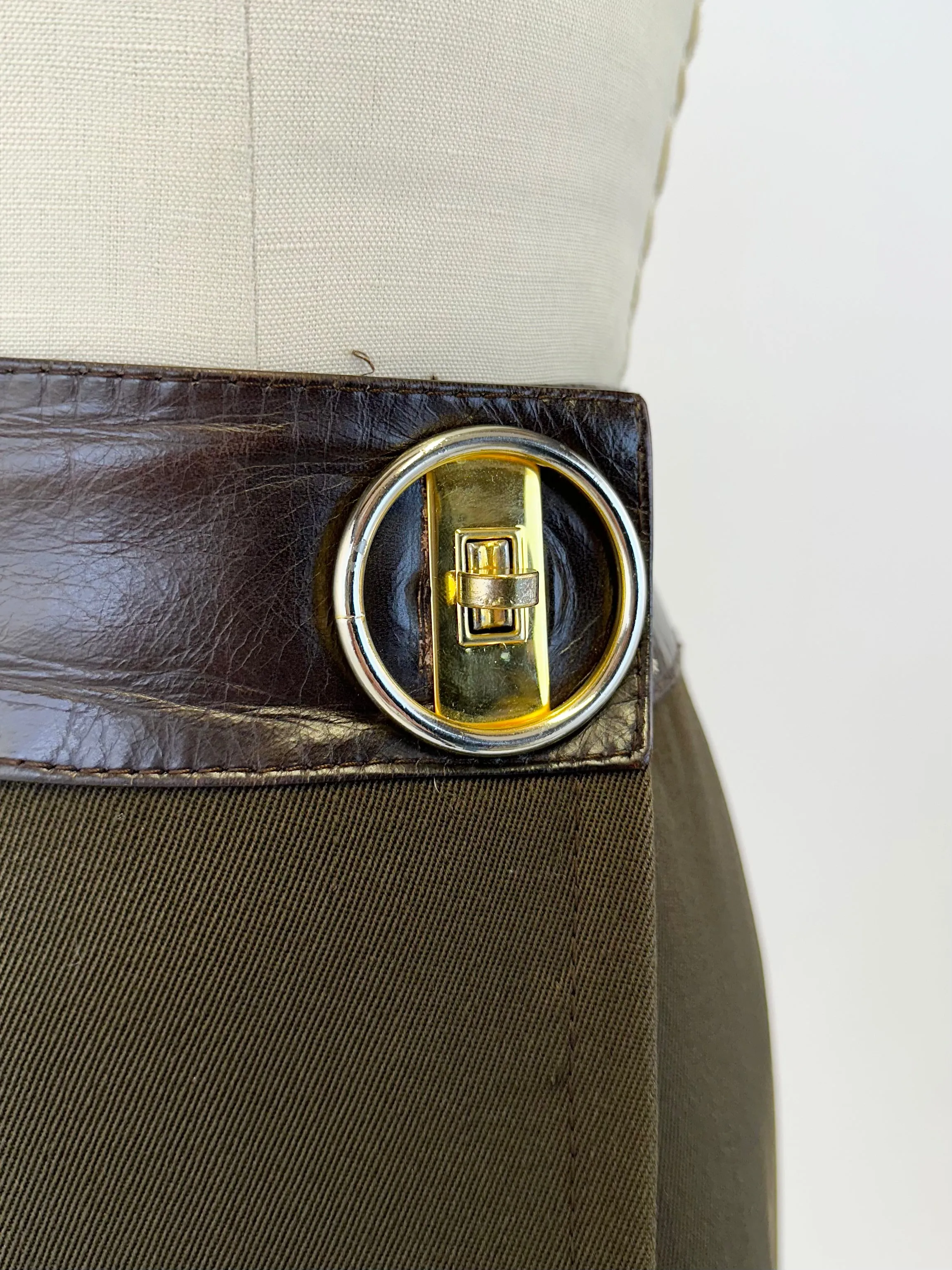 70s Celine O-Ring Wrap Skirt