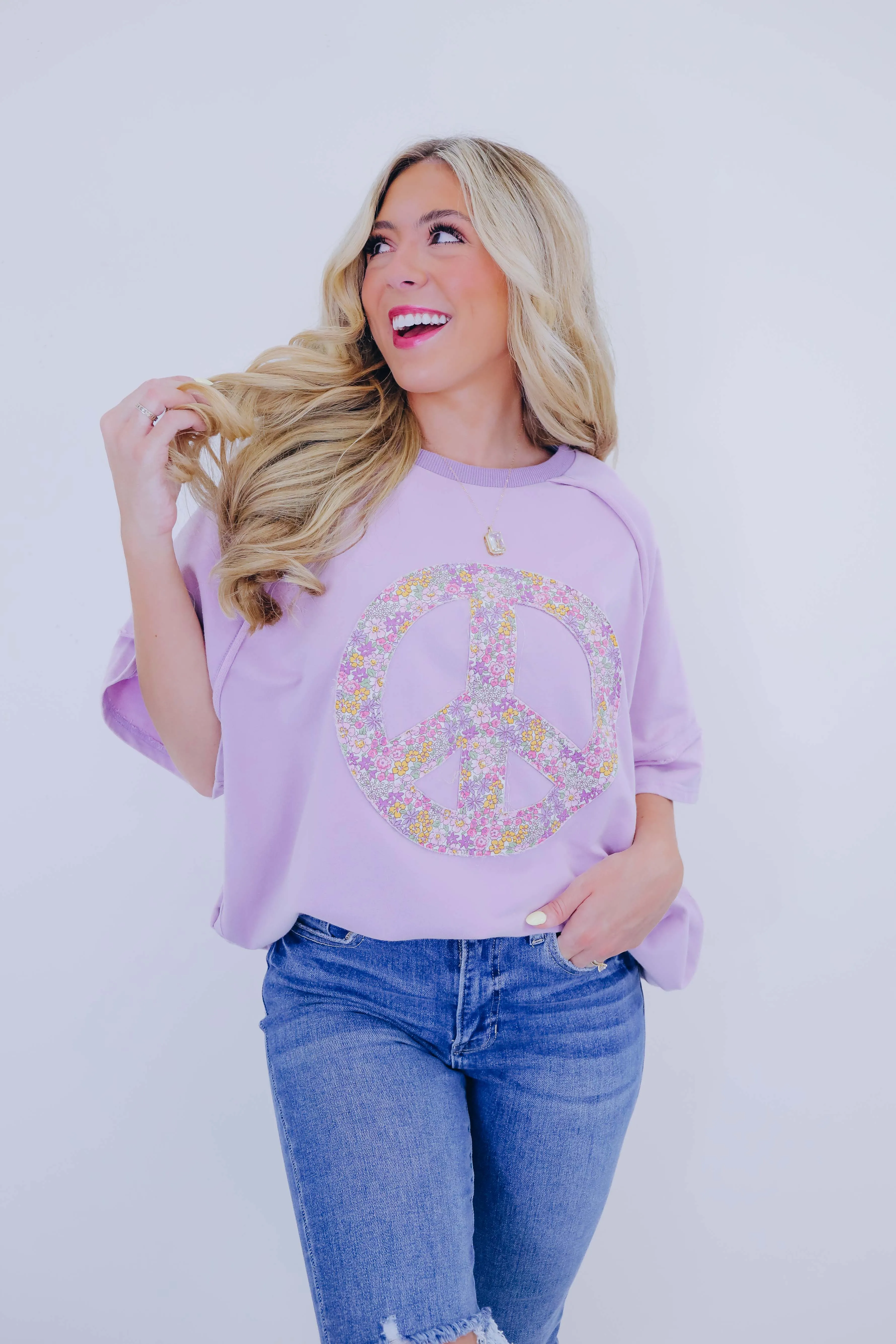 A Lil Peace Of Mind Floral Patch Top - 3 Colors