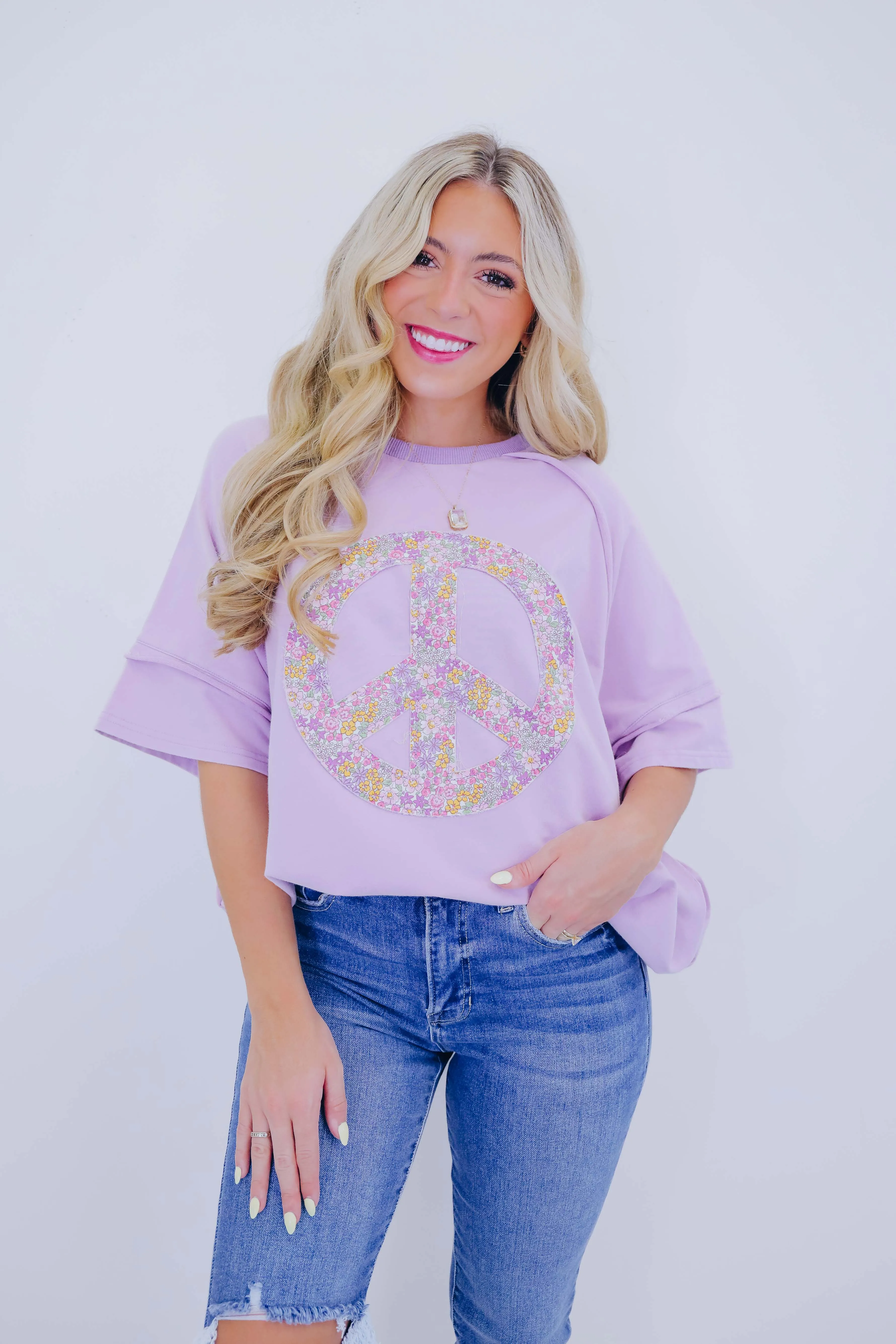 A Lil Peace Of Mind Floral Patch Top - 3 Colors