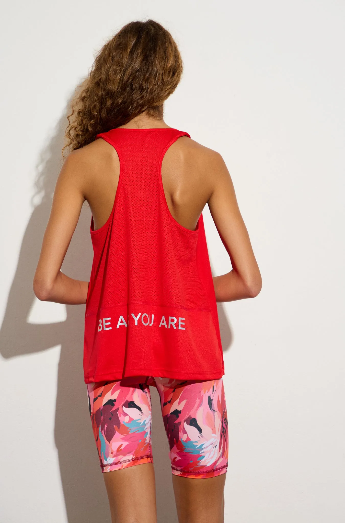 Aμάνικη MESH μπλούζα "Be as you are" | Κόκκινο