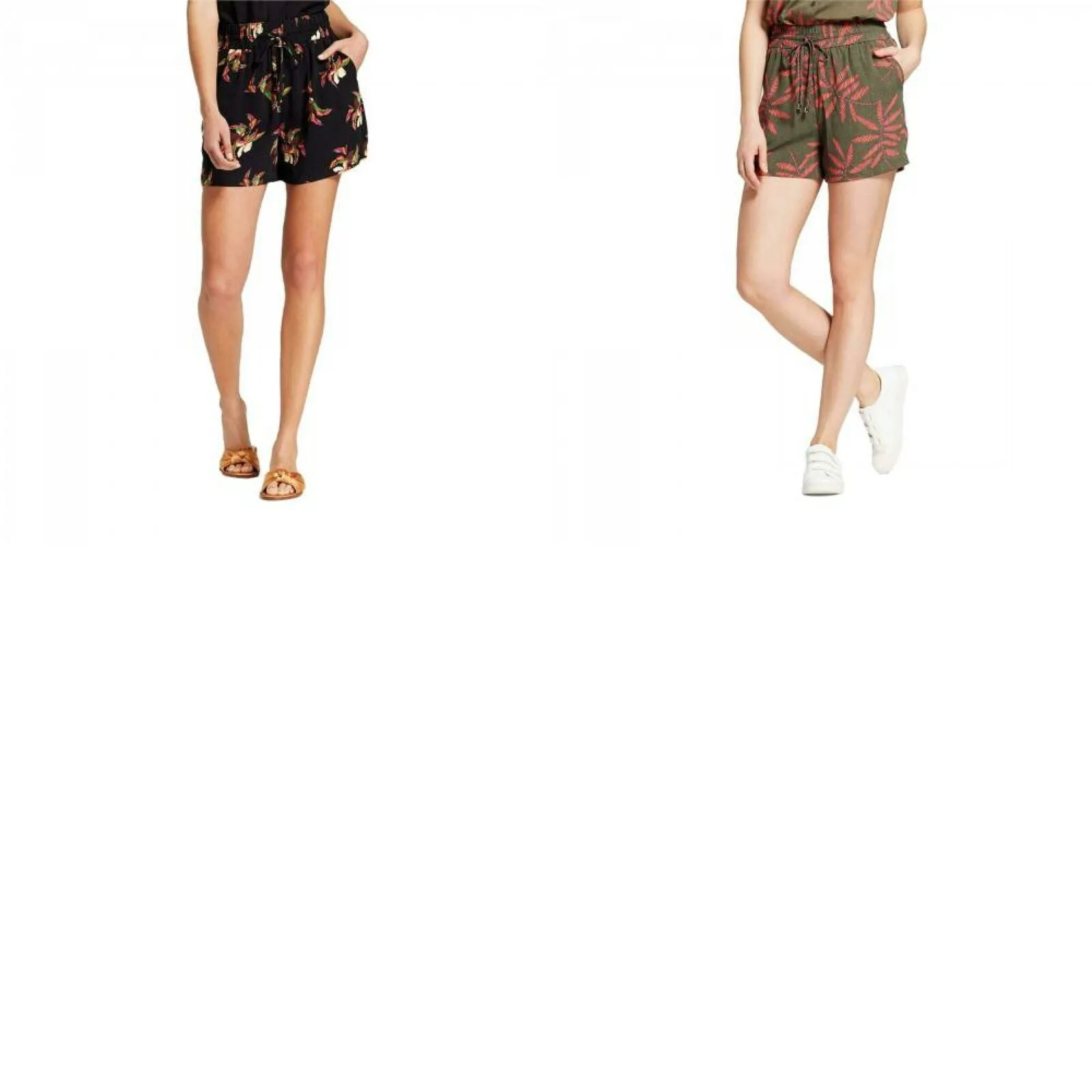 A New Day Women's Floral Print 4-Inch Crepe Shorts