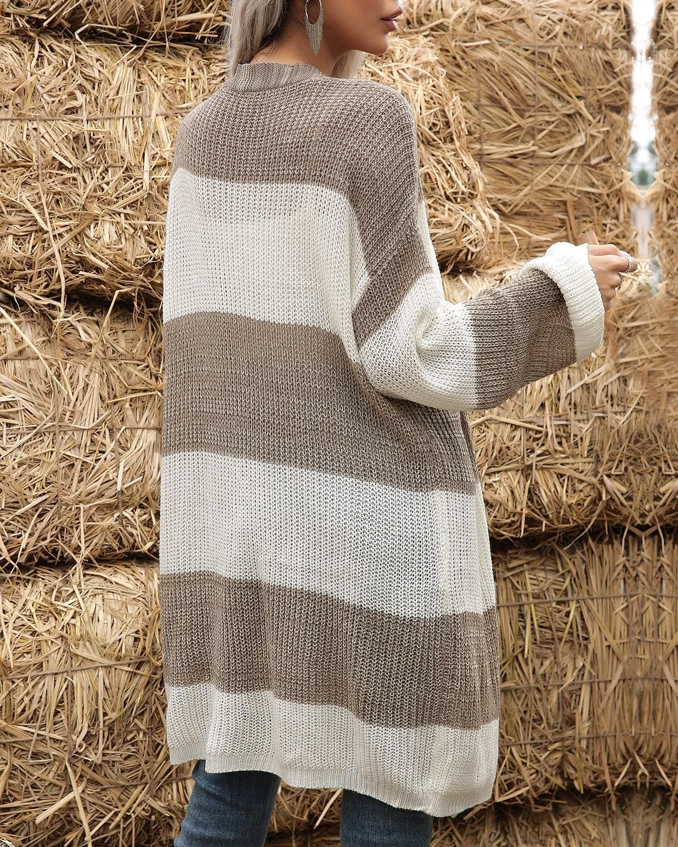 Above The Clouds Oversized Colorblock Cardigan
