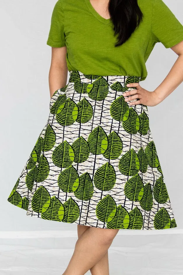 Ada Aline Skirt - Green Leaf