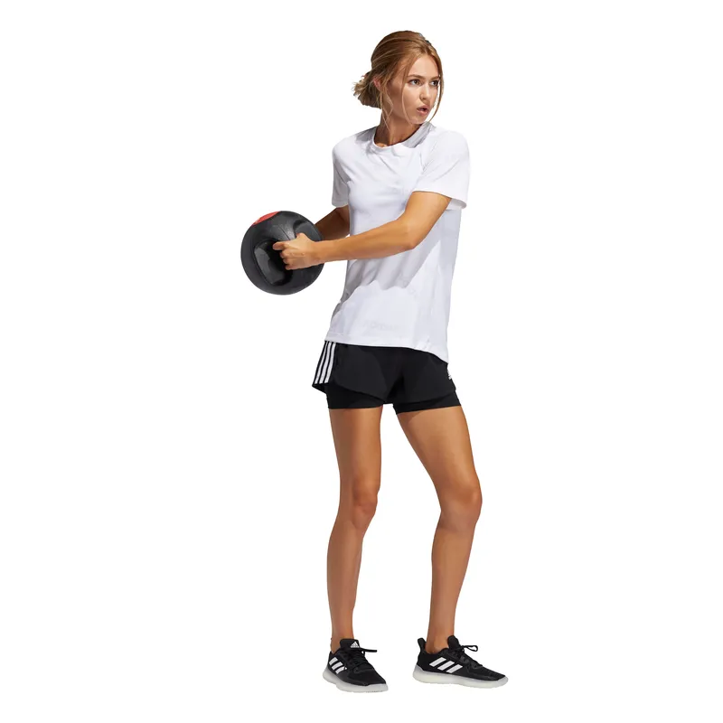 Adidas Womens Pacer 3-Stripe Woven Two-in-One Shorts
