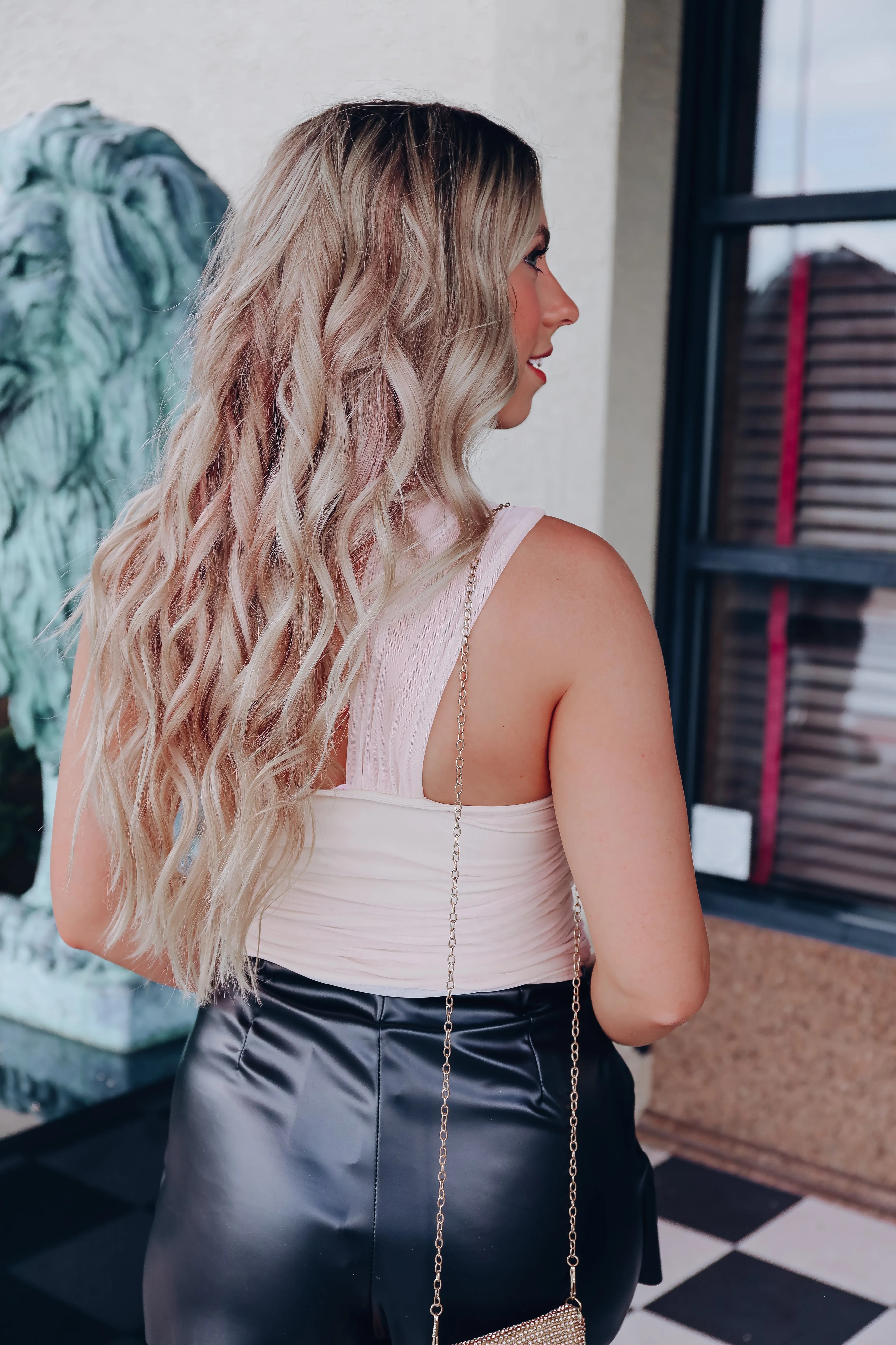 Adore Me Mesh One-Shoulder Bodysuit - Cream