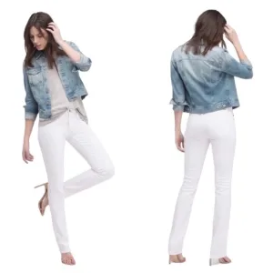 AG Adriano GOLDSCHMIED The Ballard White Slim Boot Cut Jean Size 29R