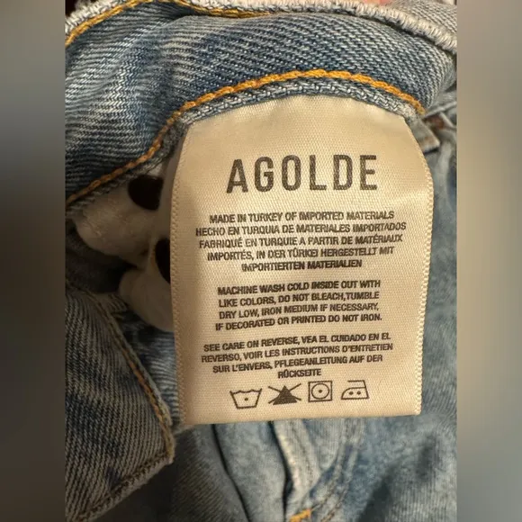 Agolde Fitted 90s Straight Leg Jeans, Organic Cotton, Size 24
