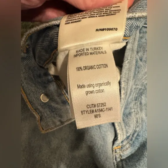 Agolde Fitted 90s Straight Leg Jeans, Organic Cotton, Size 24