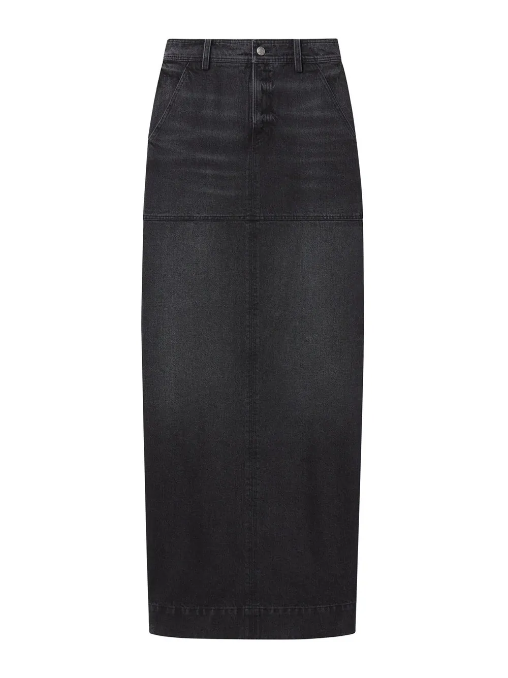 A.L.C. Hunter Denim Maxi Skirt in Washed Black