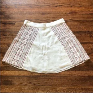Ale by Alessandra Embroidered Mini Skirt in Ivory NWOT