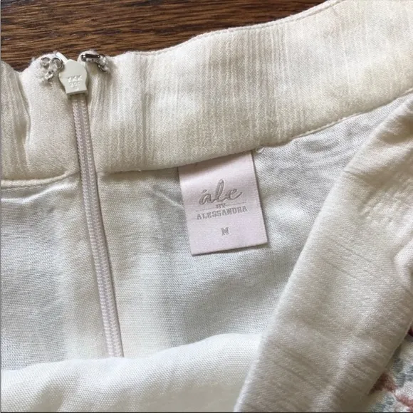 Ale by Alessandra Embroidered Mini Skirt in Ivory NWOT