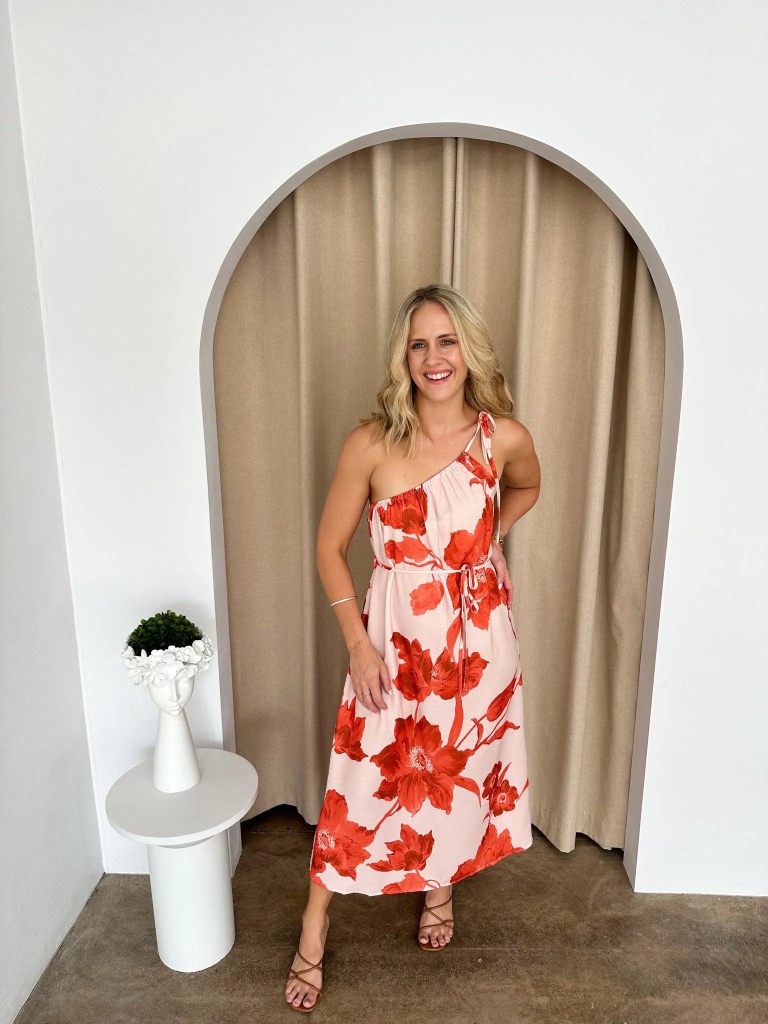 Alexis Dress- Red/Nude