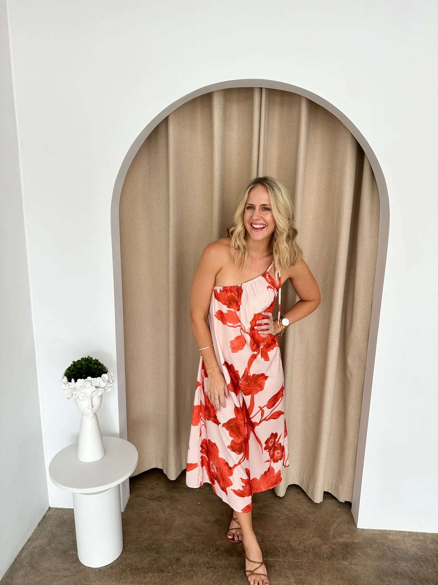 Alexis Dress- Red/Nude