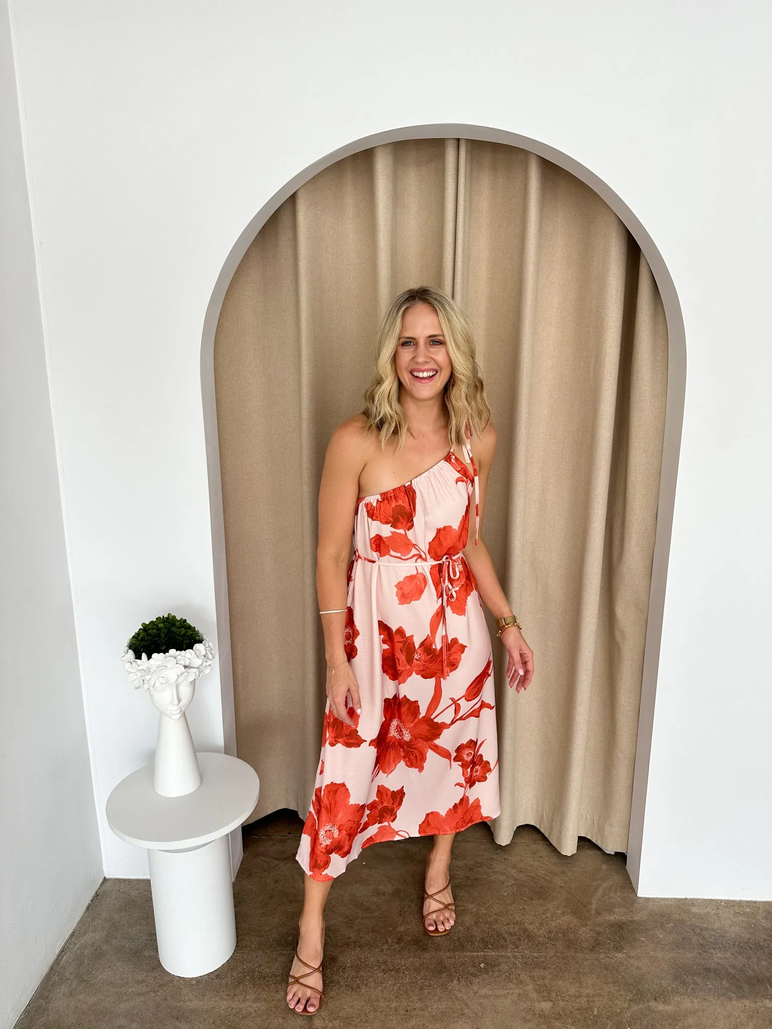 Alexis Dress- Red/Nude