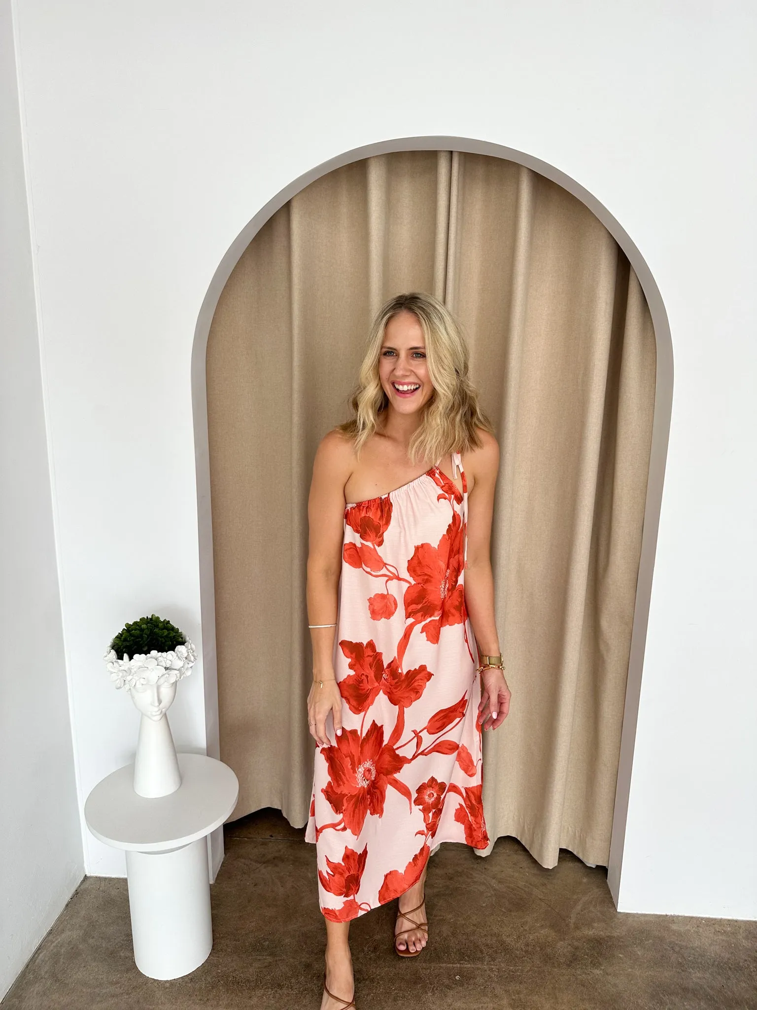 Alexis Dress- Red/Nude