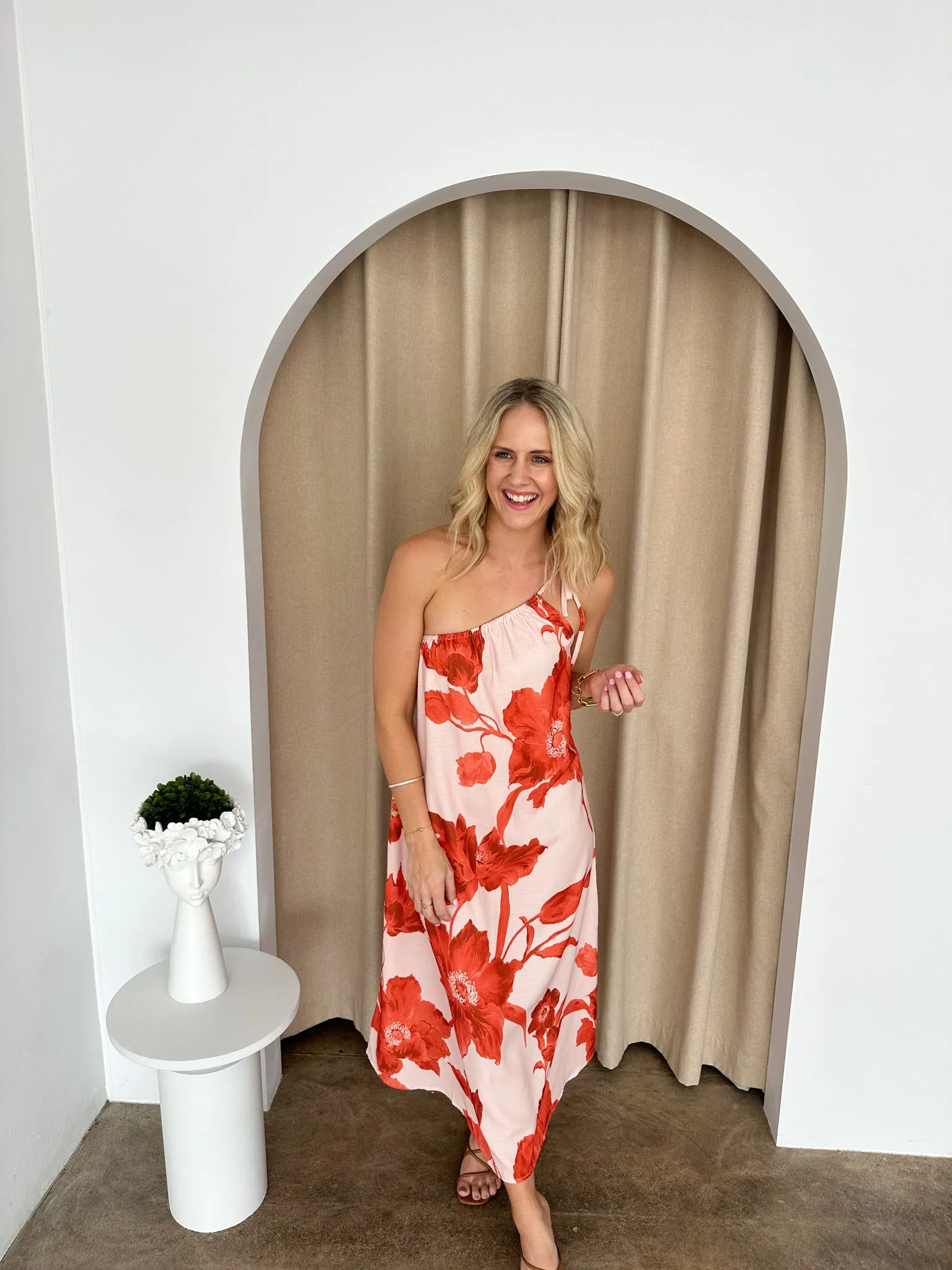 Alexis Dress- Red/Nude