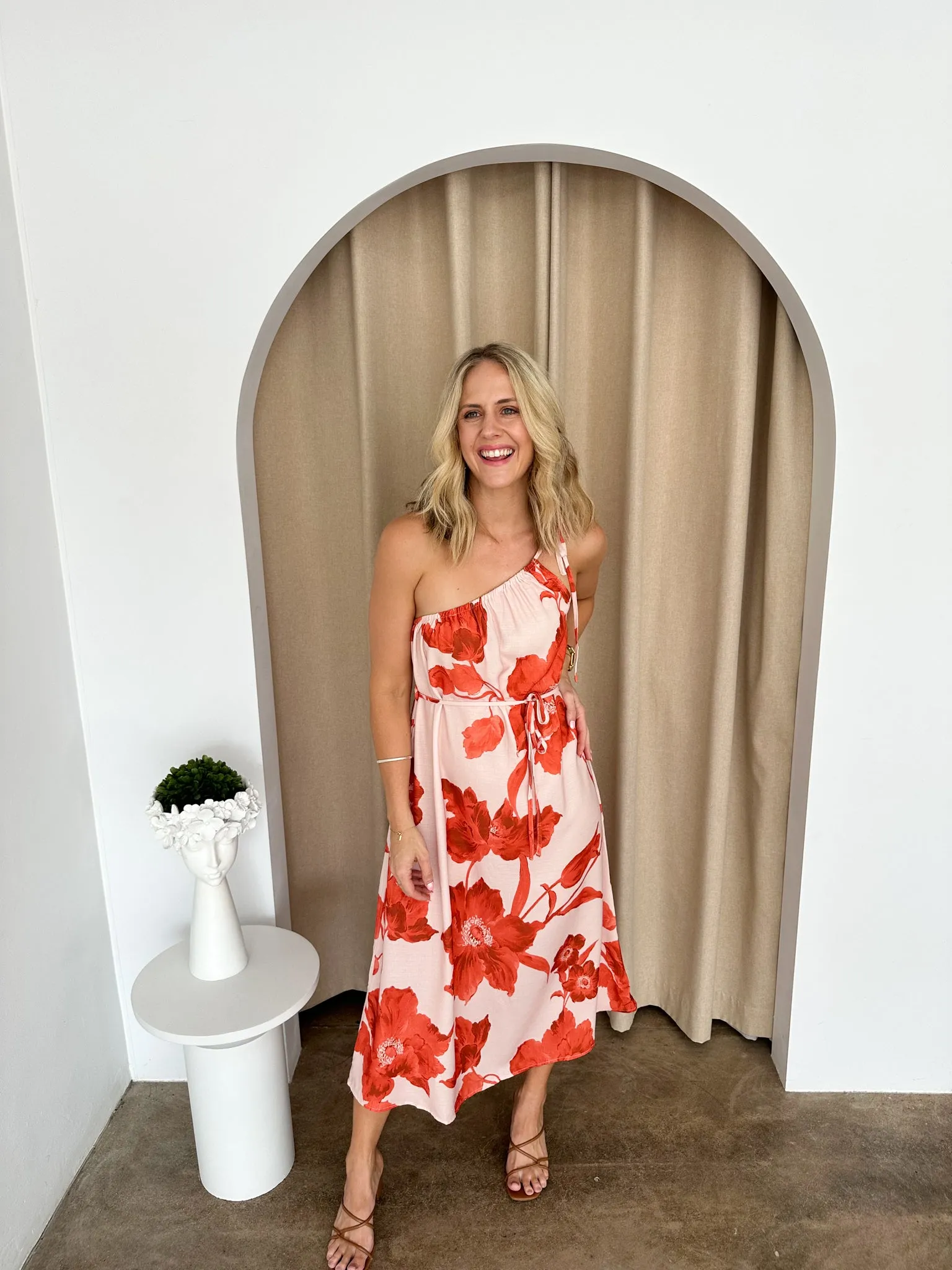 Alexis Dress- Red/Nude