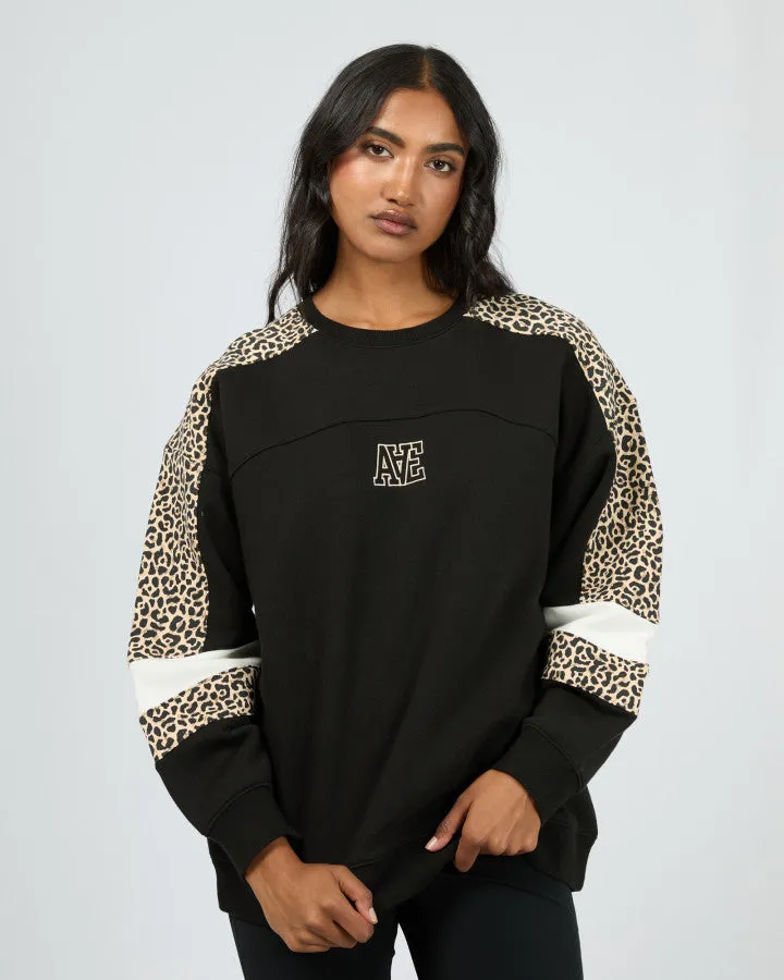 All About Eve Savannah Oversized Crew - Black