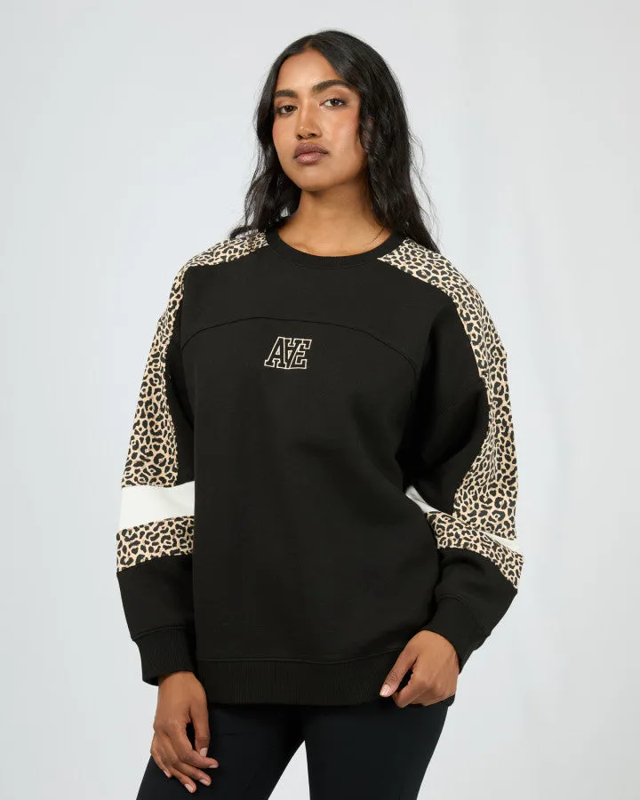 All About Eve Savannah Oversized Crew - Black