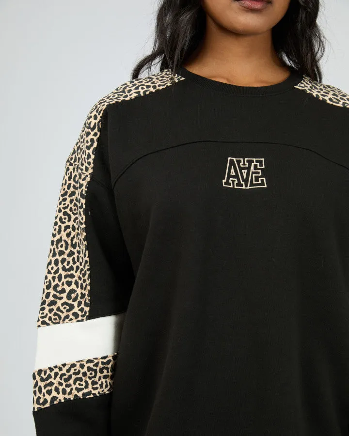 All About Eve Savannah Oversized Crew - Black