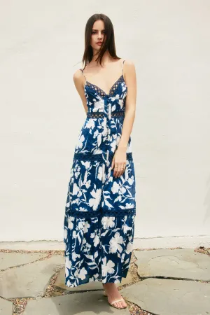 Amabel Lace Inset Tiered Maxi Dress