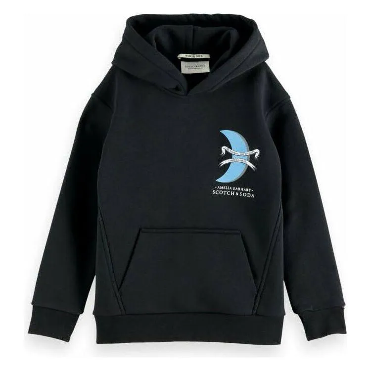 Amelia Earhart Artwork Hoodie - Black
