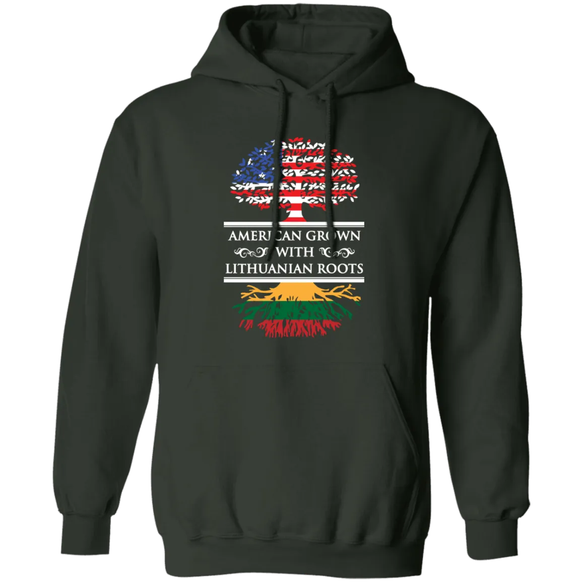 American Grown Lithuanian Roots - Men/Women Unisex Comfort Pullover Hoodie