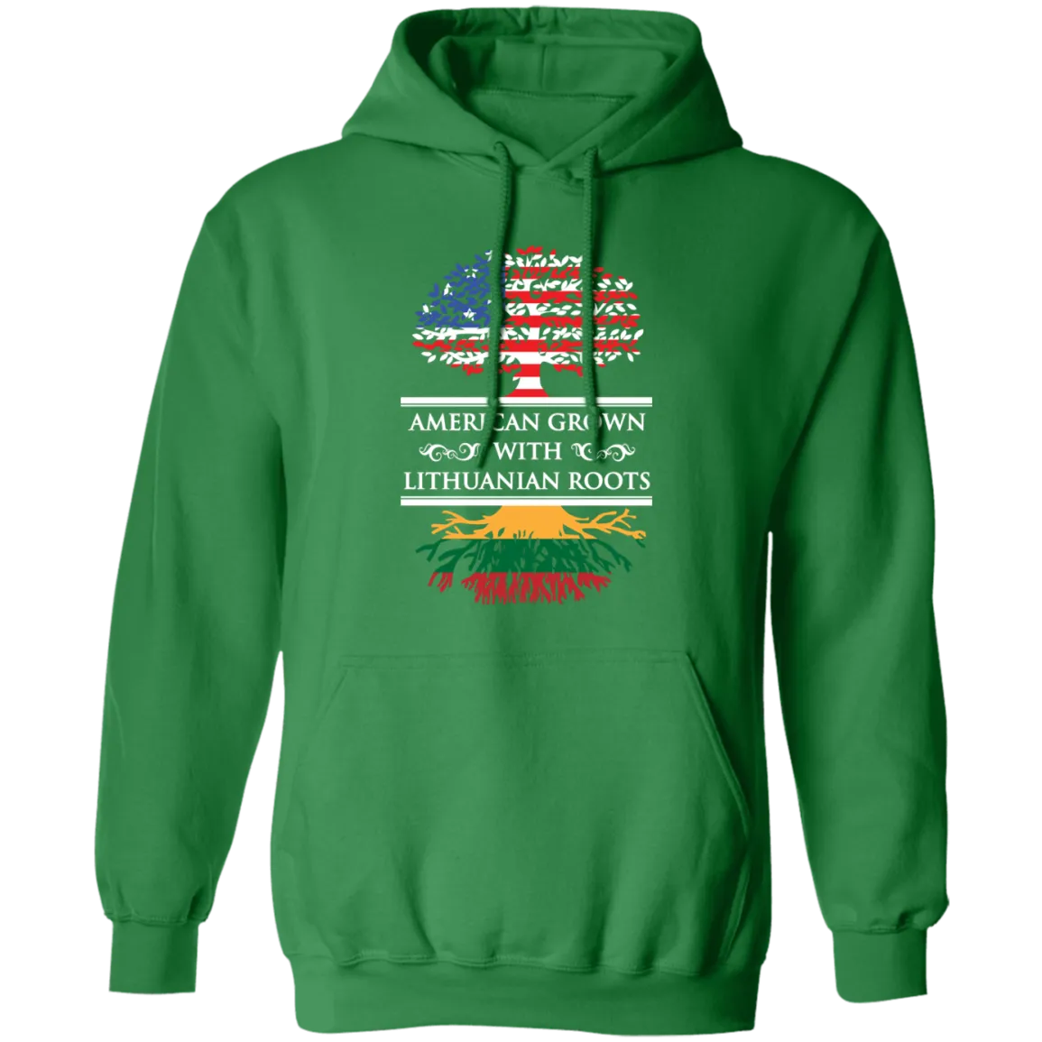 American Grown Lithuanian Roots - Men/Women Unisex Comfort Pullover Hoodie