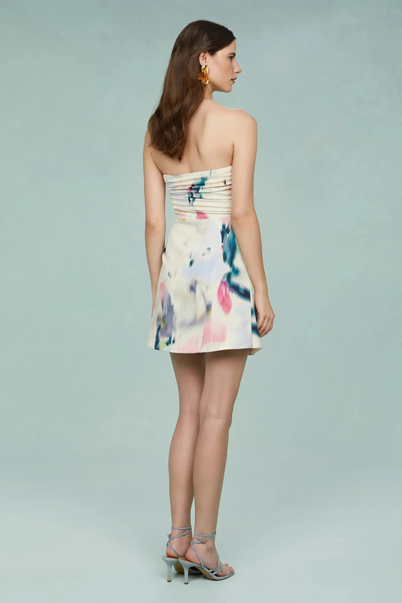 AMUR Roma Drape Mini Dress